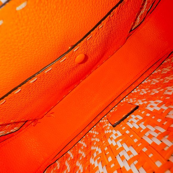 Fendi Zucca Woven Baguette NM Orange w/Strap - Picture 6 of 13